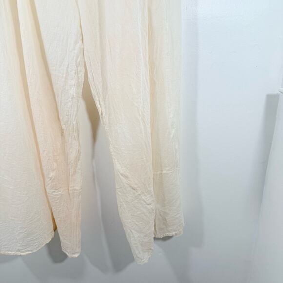 Free People Intimately Cream Lightweight Semisheer Wide Leg Lounge Pants Medium - Picture 4 of 14